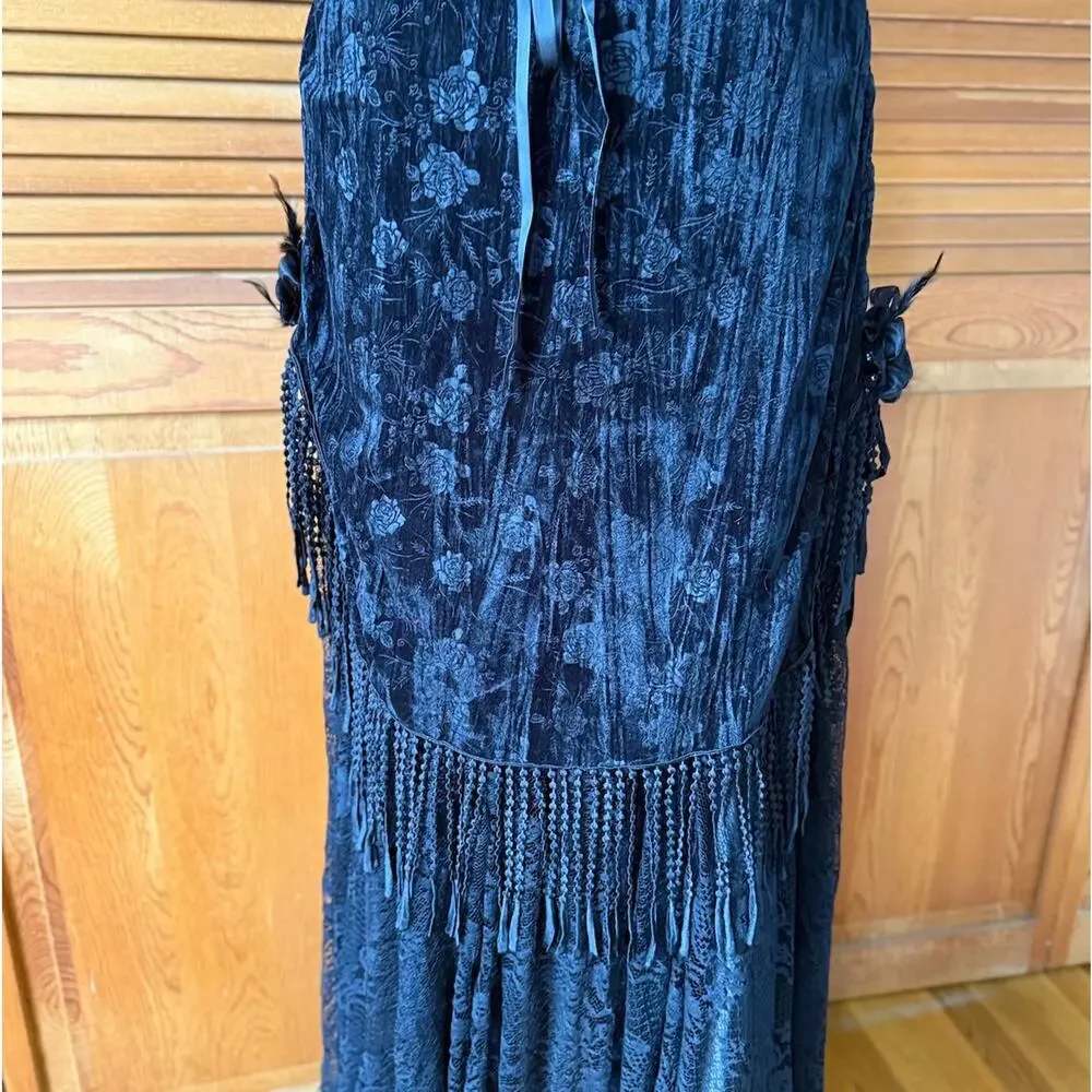 Devil Fashion Gothic Victorian High Waist Rose Velvet Aristocrat Skirt - Picture 12 of 17